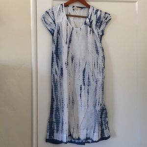Pink Chicken Blue/White Tie-Dye Dress/Coverup